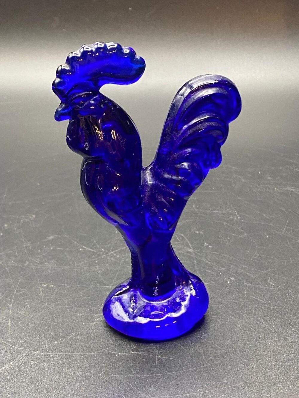 Cobalt Rooster Figurine